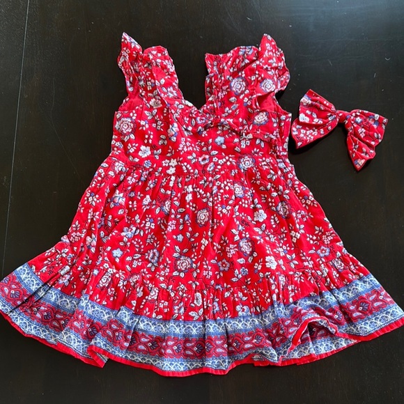 Janie and Jack Red Floral Dress with Bow size 4T - Picture 1 of 4